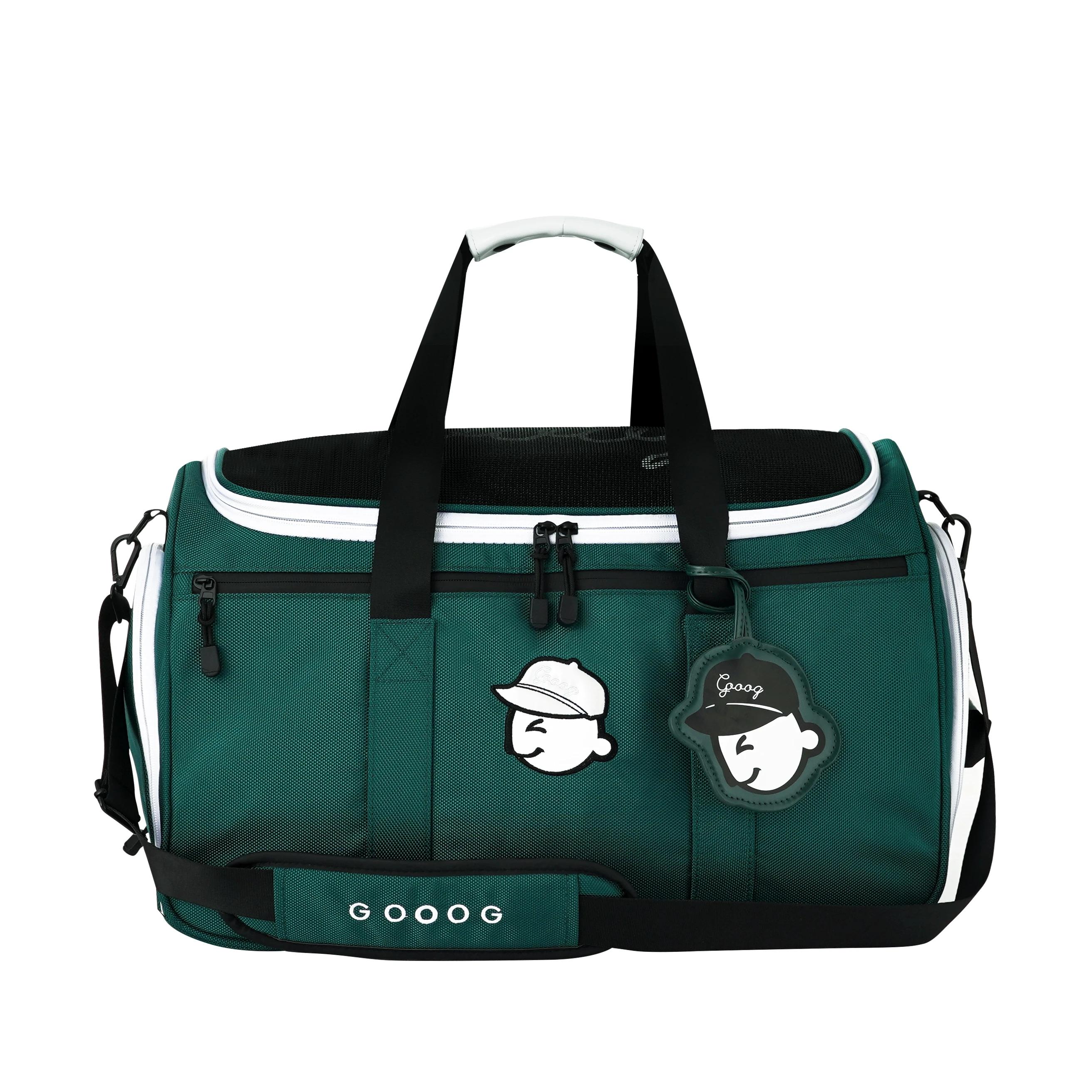 （참고: 그림은 실물과 같습니다.）남녀공용 골프 의류 신발 가방, 클래식 보스턴 핸드백 여행 가방, 녹색 패션